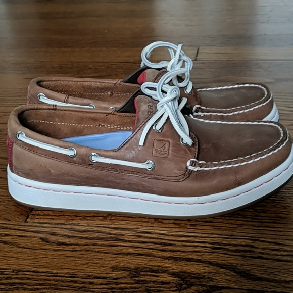 sperry white leather
